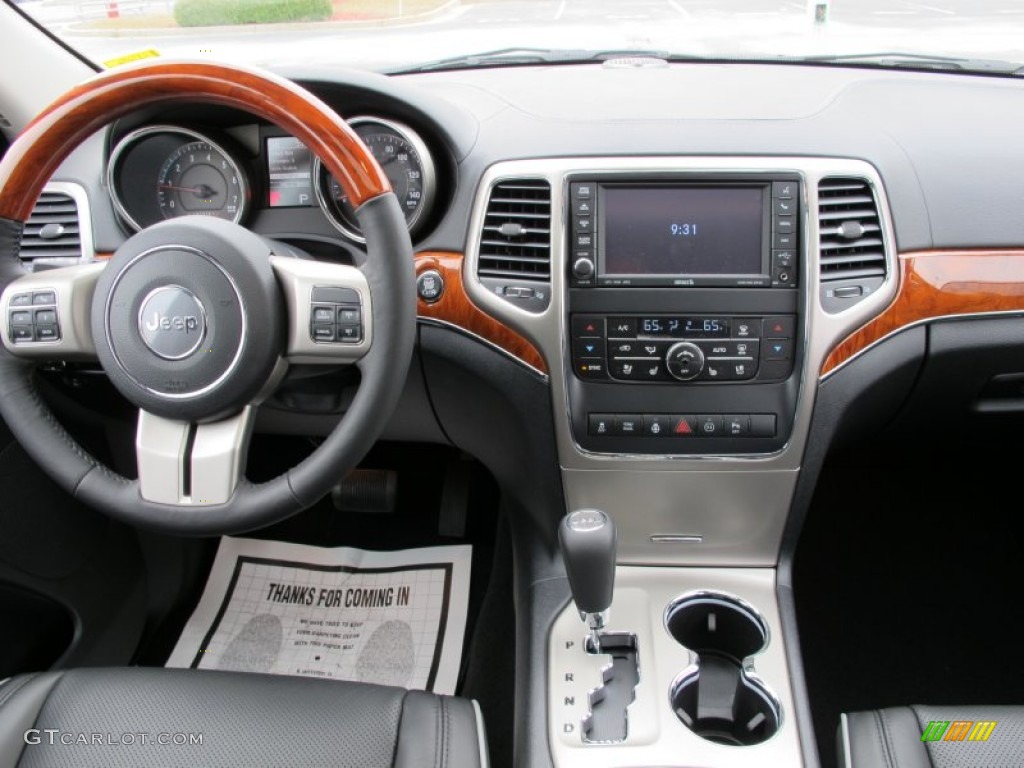2012 Jeep Grand Cherokee Overland 4x4 Black Dashboard Photo #60667721