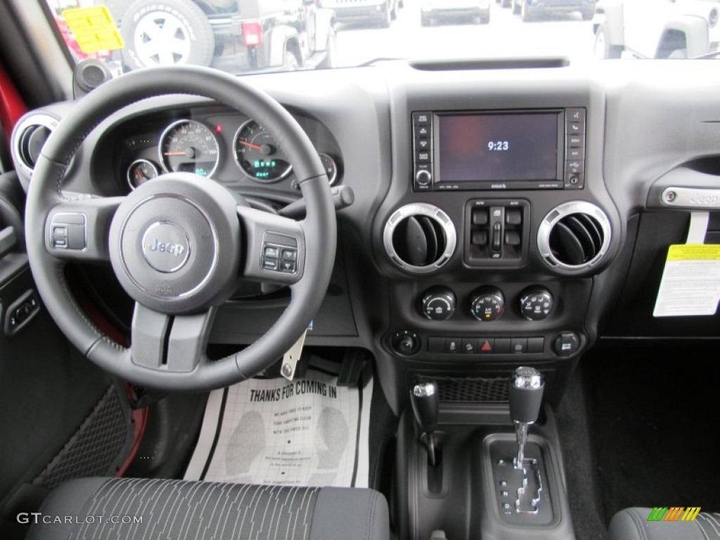 2012 Jeep Wrangler Unlimited Sahara 4x4 Black Dashboard Photo #60668387