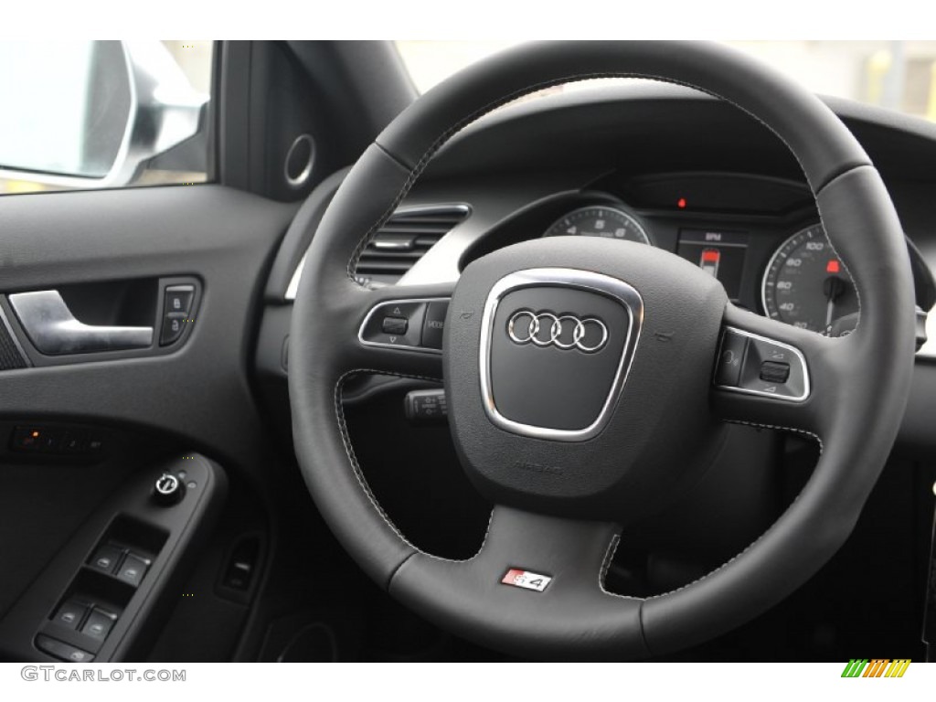 2012 Audi S4 3.0T quattro Sedan Black/Black Steering Wheel Photo #60671855