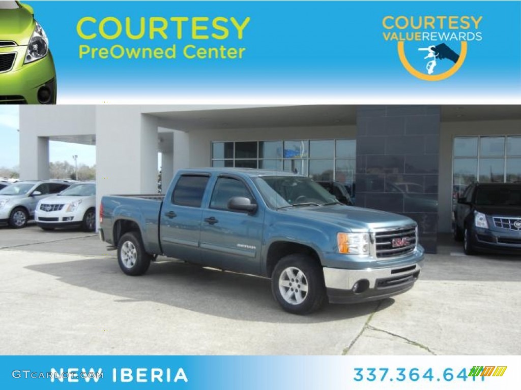 2010 Sierra 1500 SLE Crew Cab - Stealth Gray Metallic / Ebony photo #1