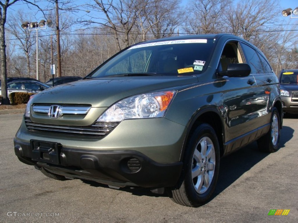 2009 CR-V EX 4WD - Green Tea Metallic / Ivory photo #5
