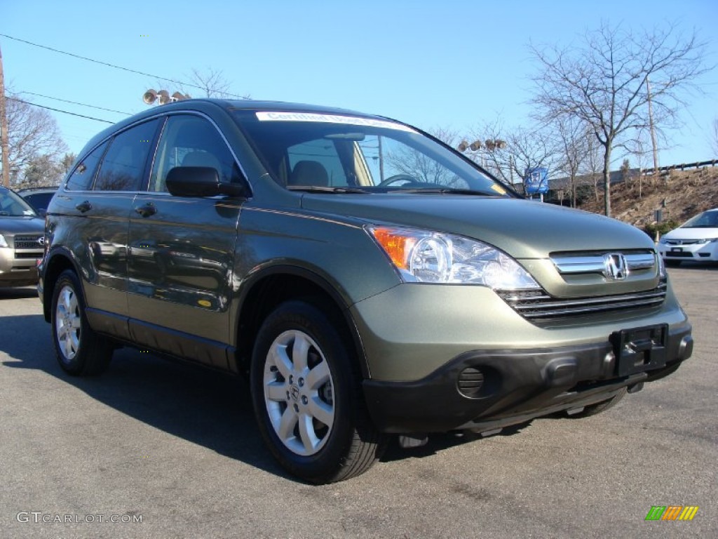2009 CR-V EX 4WD - Green Tea Metallic / Ivory photo #7
