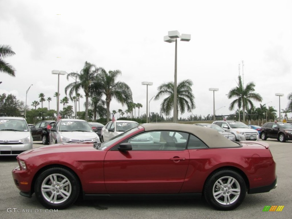 2011 Mustang V6 Convertible - Red Candy Metallic / Stone photo #11