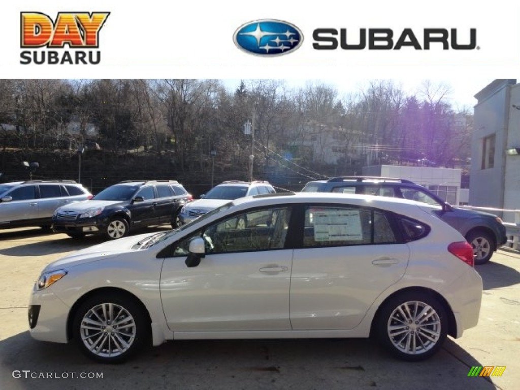 2012 Impreza 2.0i Premium 5 Door - Satin White Pearl / Ivory photo #1