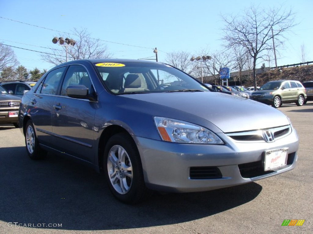 2007 Accord EX Sedan - Cool Blue Metallic / Gray photo #8