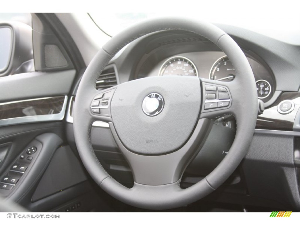 2011 BMW 5 Series 528i Sedan Black Steering Wheel Photo #60678278