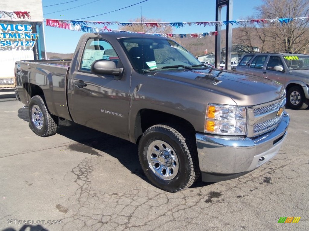 2012 Silverado 1500 Work Truck Regular Cab 4x4 - Mocha Steel Metallic / Dark Titanium photo #4