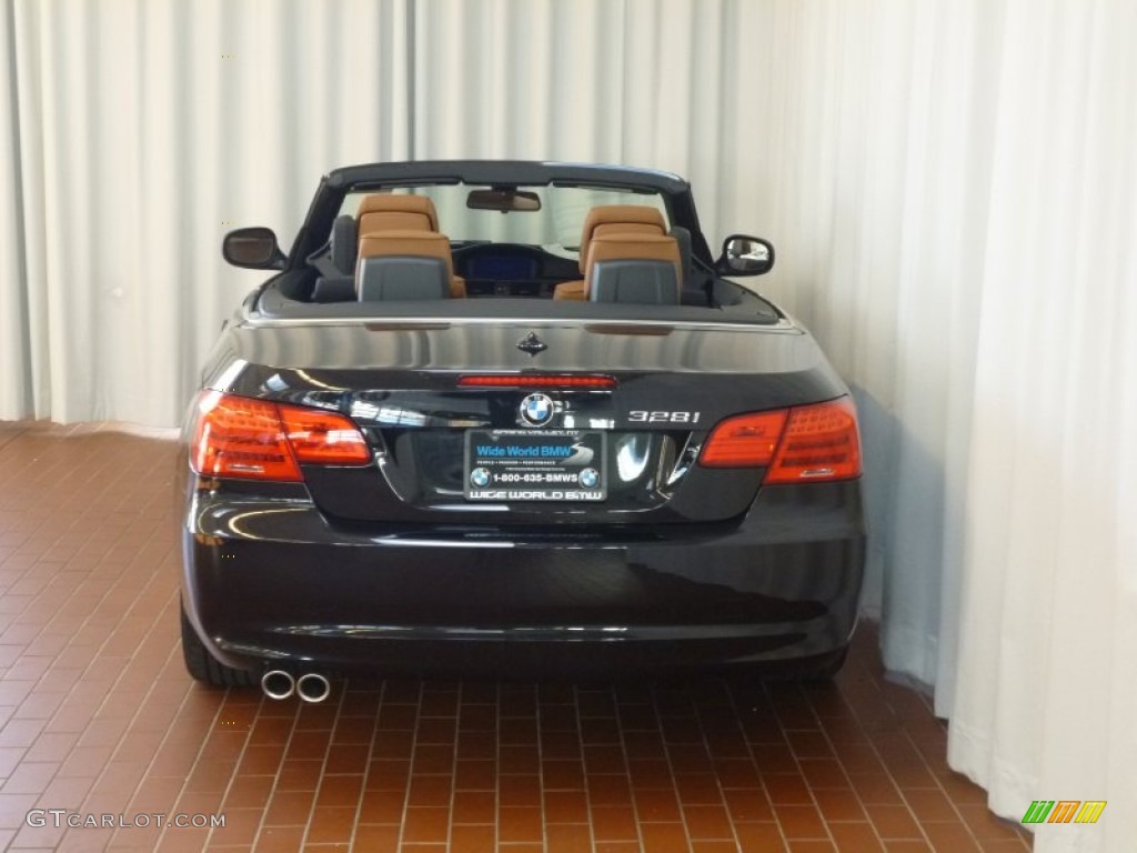 2012 3 Series 328i Convertible - Black Sapphire Metallic / Saddle Brown photo #6