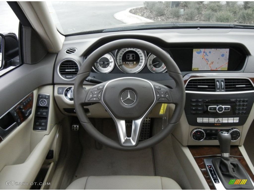 2012 Mercedes-Benz C 250 Sport Almond Beige/Mocha Dashboard Photo #60679490