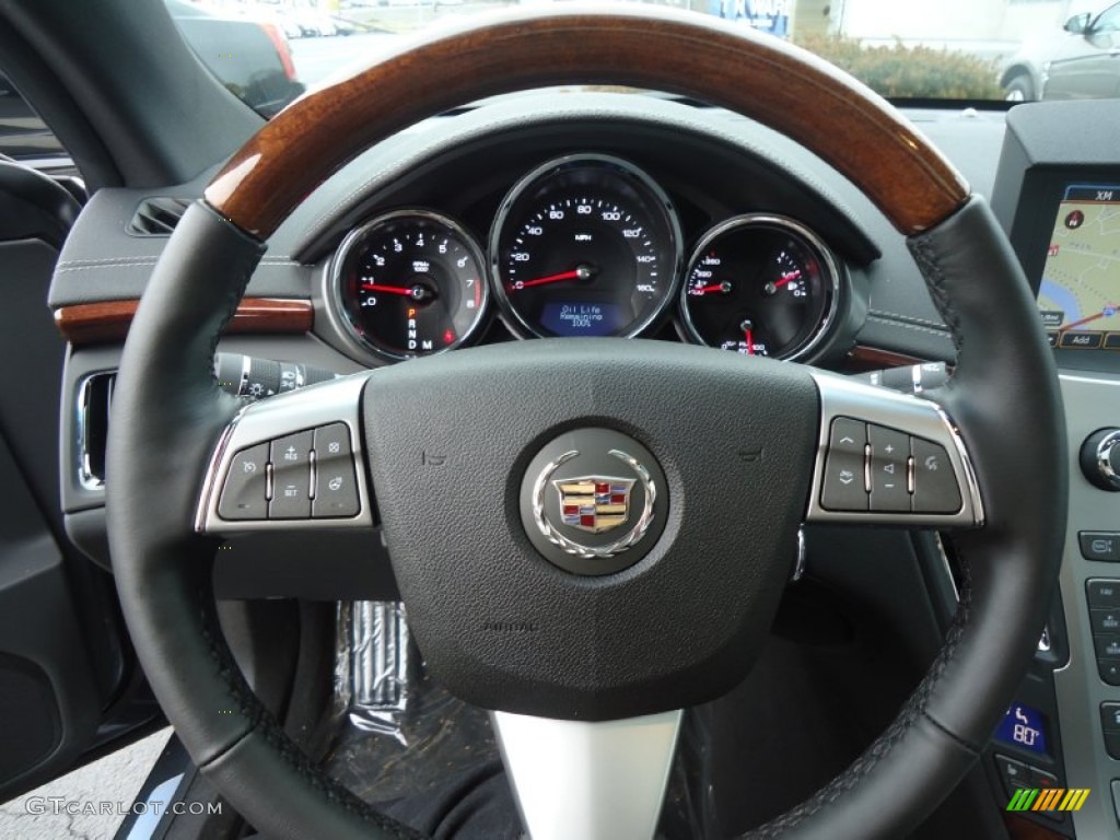 2012 Cadillac CTS 4 AWD Coupe Ebony/Ebony Steering Wheel Photo #60683591