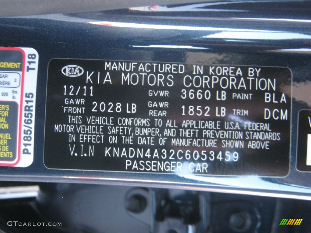 BLA 2012 Kia Rio EX Parts