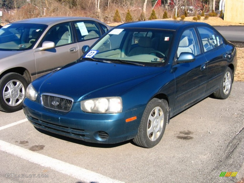 2003 Elantra GLS Sedan - Ocean Blue / Beige photo #2