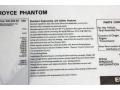  2008 Phantom Drophead Coupe  Window Sticker