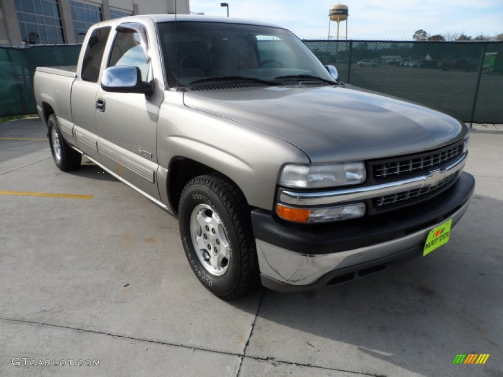 2001 Silverado 1500 LS Extended Cab - Light Pewter Metallic / Medium Gray photo #1