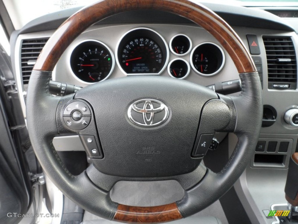 2010 Toyota Tundra Limited CrewMax Graphite Gray Steering Wheel Photo #60694475