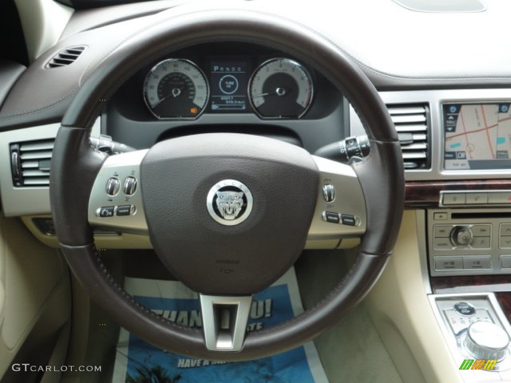 2009 Jaguar XF Luxury Ivory/Oyster Steering Wheel Photo #60698692