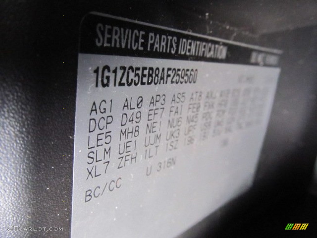 2010 Malibu Color Code 316N for Gold Mist Metallic Photo #60705844