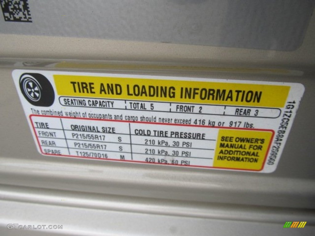 2010 Chevrolet Malibu LT Sedan Info Tag Photos