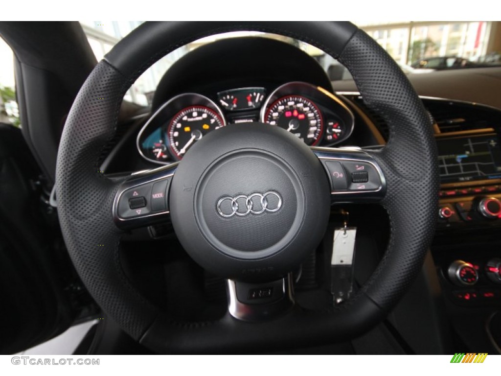 2012 Audi R8 5.2 FSI quattro Black Steering Wheel Photo #60705934