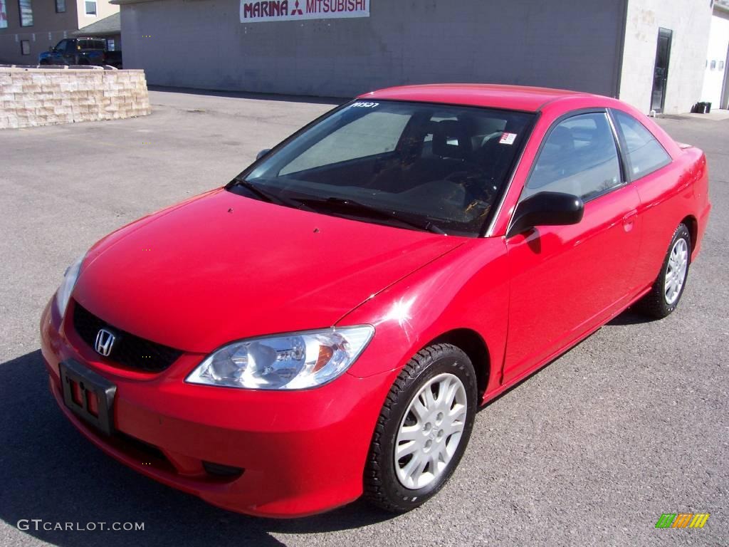 2004 Civic LX Coupe - Rally Red / Black photo #1