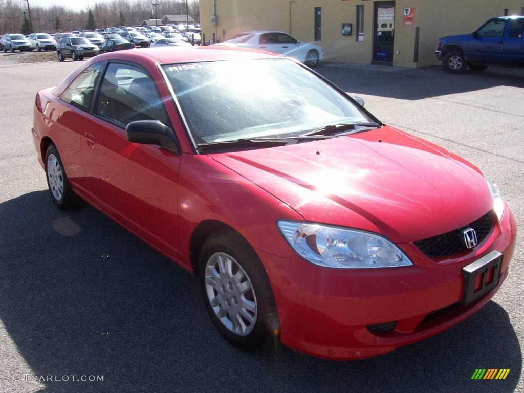 2004 Civic LX Coupe - Rally Red / Black photo #13