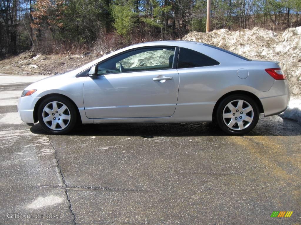2006 Civic LX Coupe - Alabaster Silver Metallic / Black photo #6