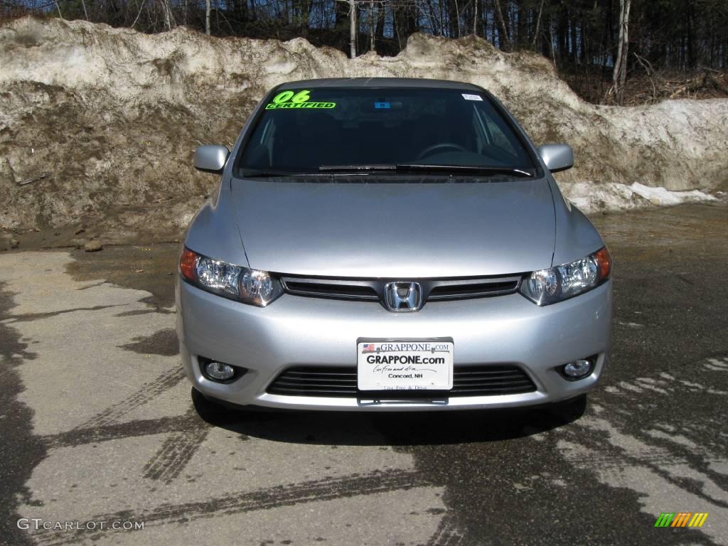 2006 Civic LX Coupe - Alabaster Silver Metallic / Black photo #7