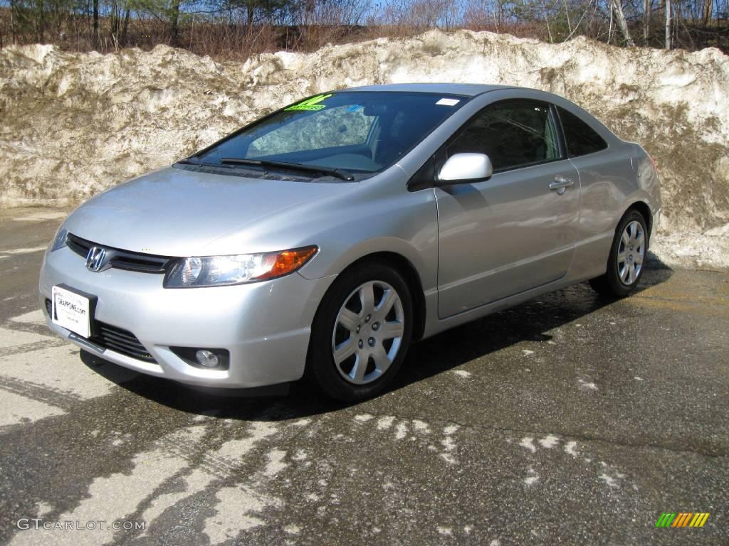 2006 Civic LX Coupe - Alabaster Silver Metallic / Black photo #8