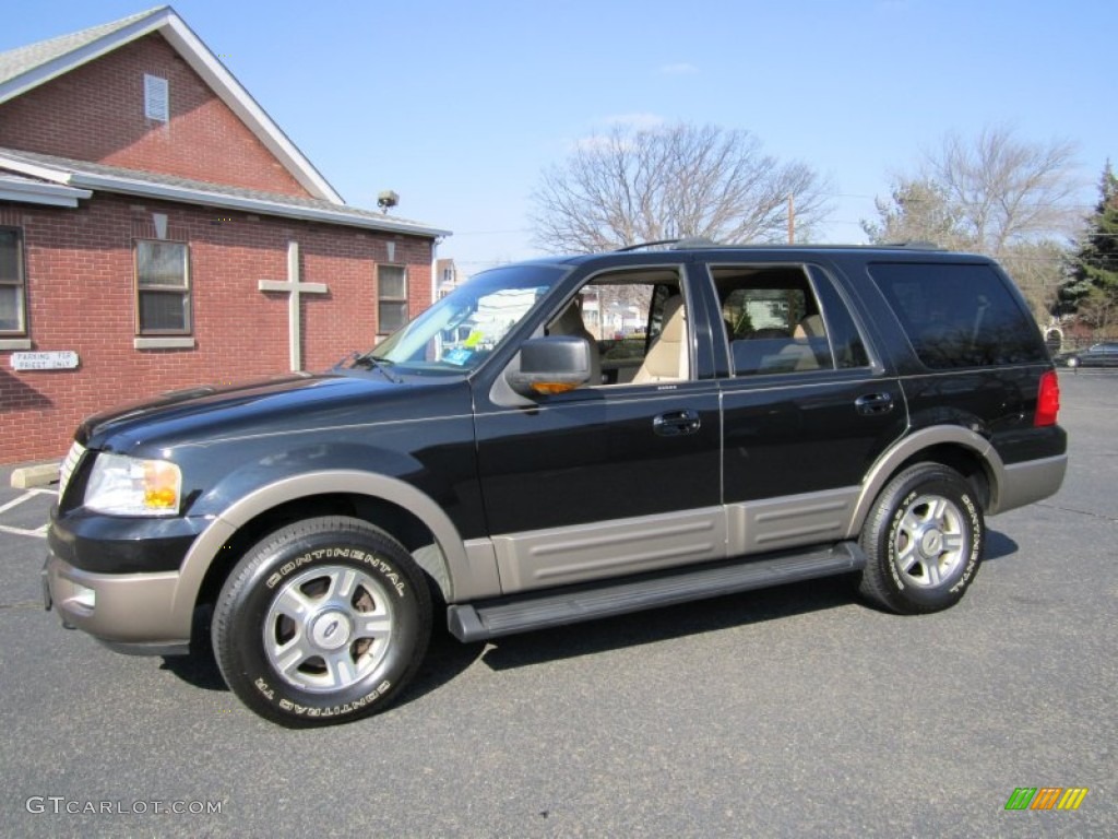 2003 Expedition Eddie Bauer 4x4 - Black Clearcoat / Medium Parchment photo #1