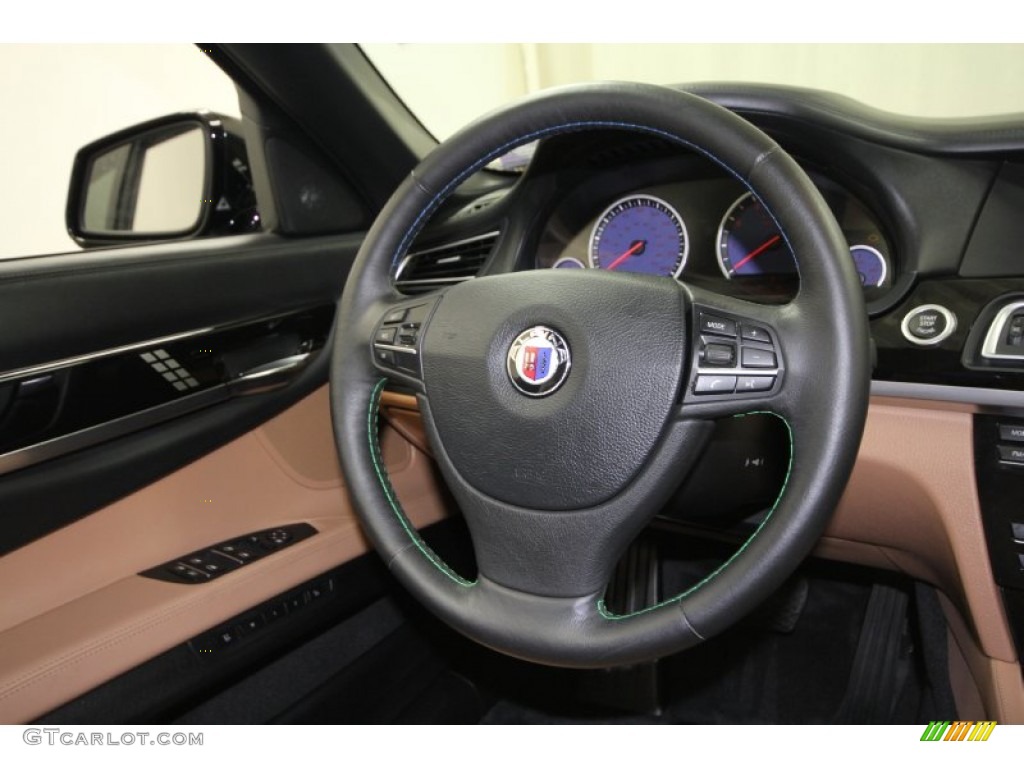 2011 BMW 7 Series Alpina B7 LWB Saddle/Black Nappa Leather Steering Wheel Photo #60712099