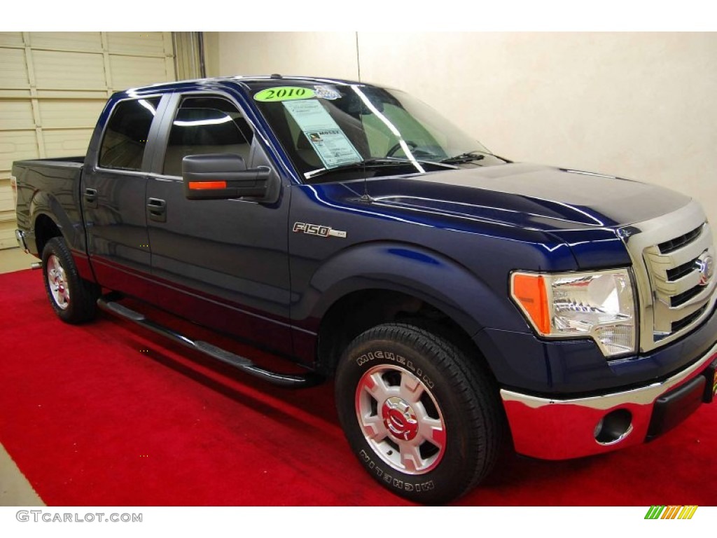 2010 F150 XLT SuperCrew - Dark Blue Pearl Metallic / Medium Stone photo #1