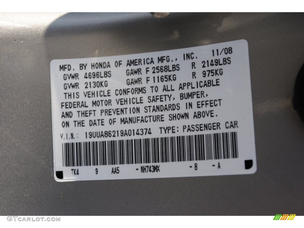 2009 Acura TL 3.5 NH743MX Photo #60717077