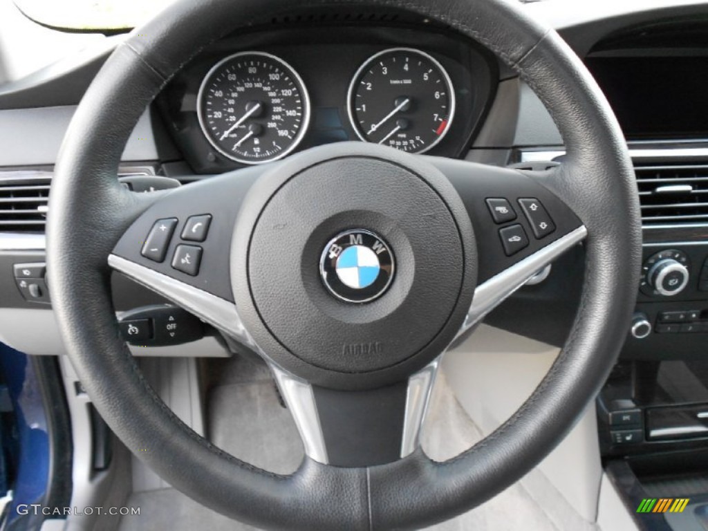 2010 BMW 5 Series 535i Sedan Gray Steering Wheel Photo #60717931