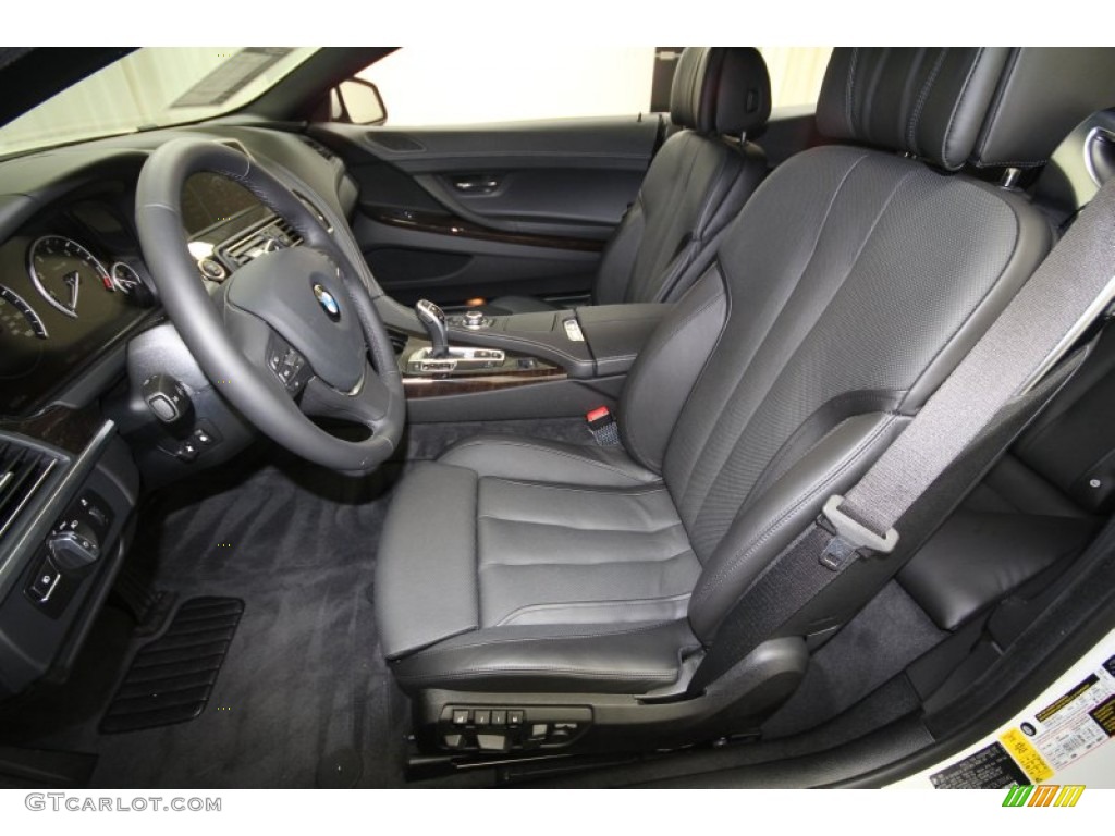 Black Nappa Leather Interior 2012 BMW 6 Series 650i Convertible Photo #60719308