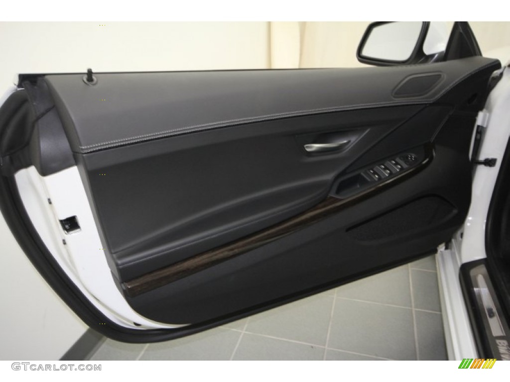 2012 BMW 6 Series 650i Convertible Black Nappa Leather Door Panel Photo #60719443