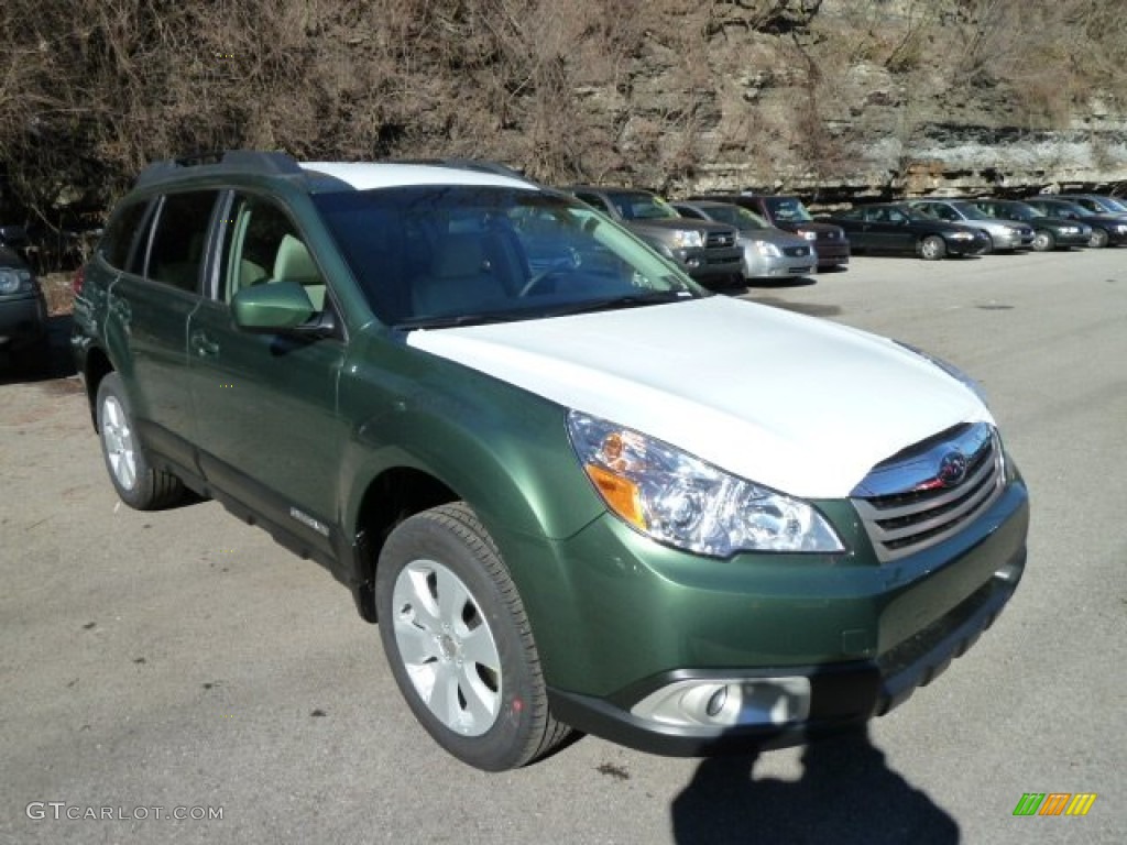 2012 Outback 2.5i Premium - Cypress Green Pearl / Warm Ivory photo #5