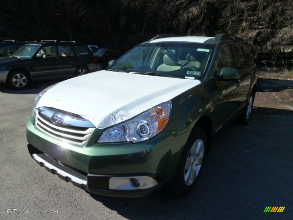 2012 Outback 2.5i Premium - Cypress Green Pearl / Warm Ivory photo #6