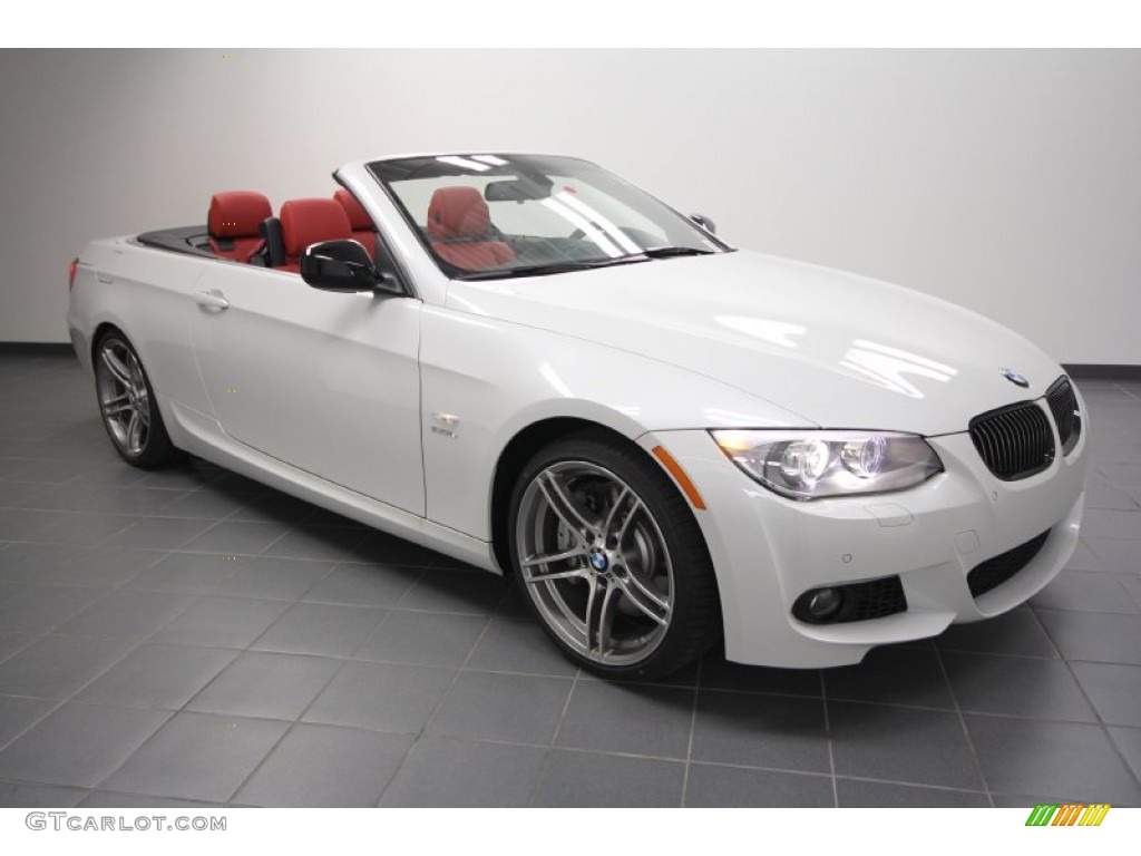 2012 3 Series 335is Convertible - Alpine White / Coral Red/Black photo #1