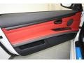 Coral Red/Black 2012 BMW 3 Series 335is Convertible Door Panel