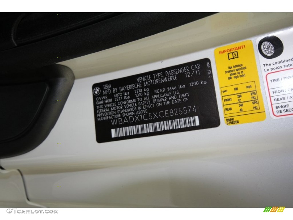 2012 BMW 3 Series 335is Convertible Info Tag Photo #60721249