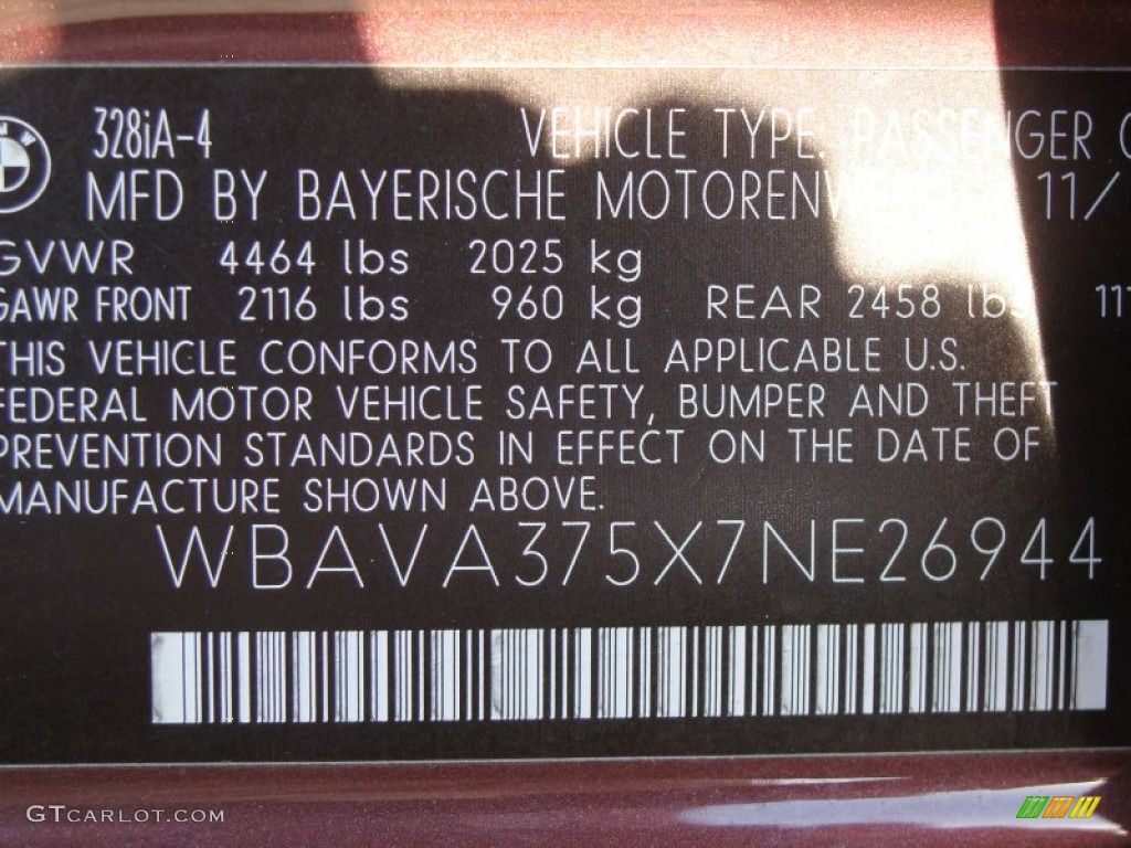 2007 3 Series 328i Sedan - Barrique Red Metallic / Beige photo #16