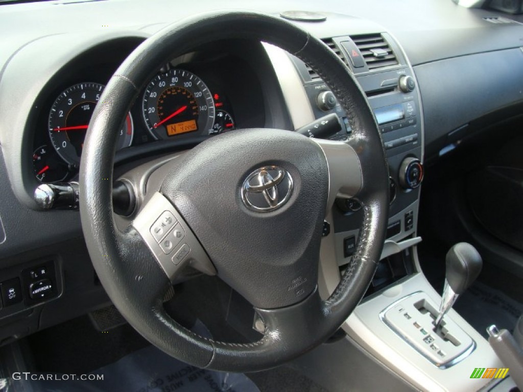 2010 Toyota Corolla S Dark Charcoal Steering Wheel Photo #60724882