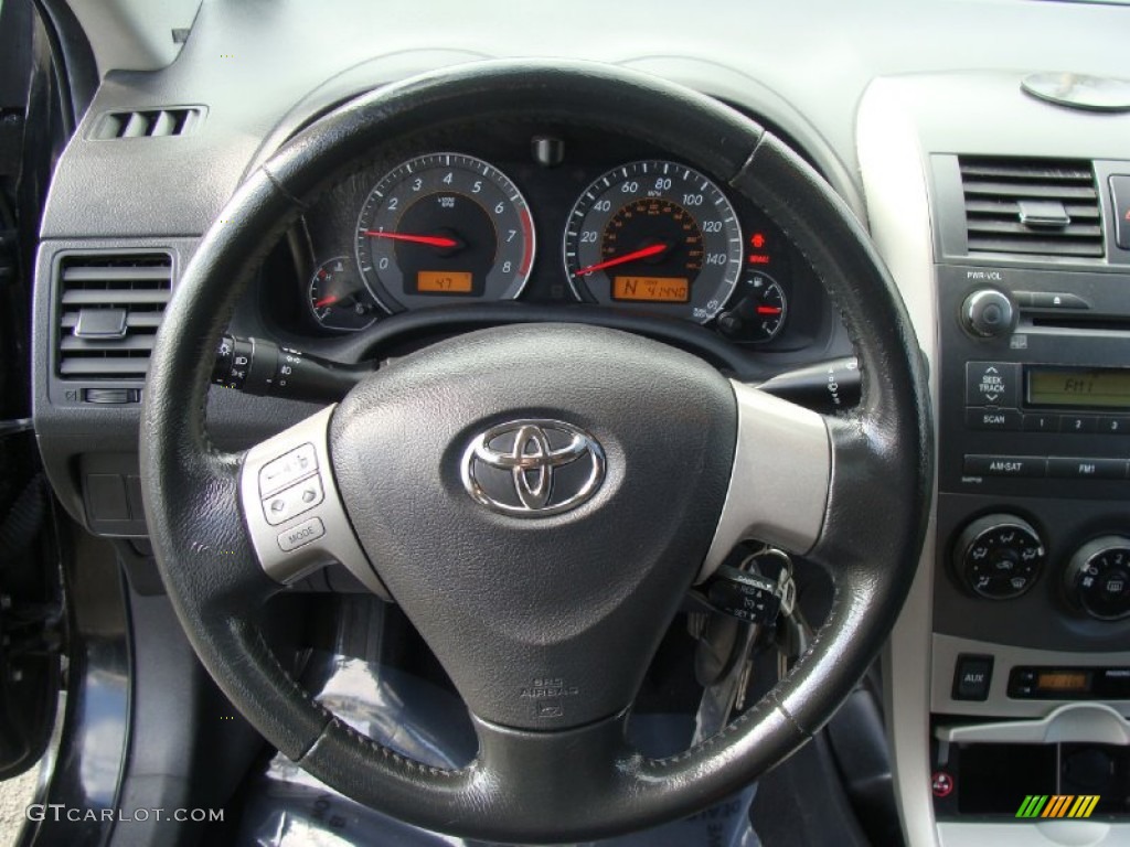 2010 Toyota Corolla S Dark Charcoal Steering Wheel Photo #60724908