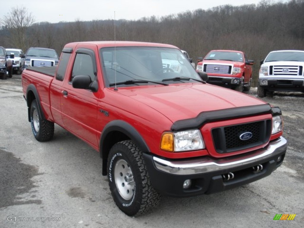 Bright Red 2004 Ford Ranger FX4 Level II SuperCab 4x4 Exterior Photo #60725263