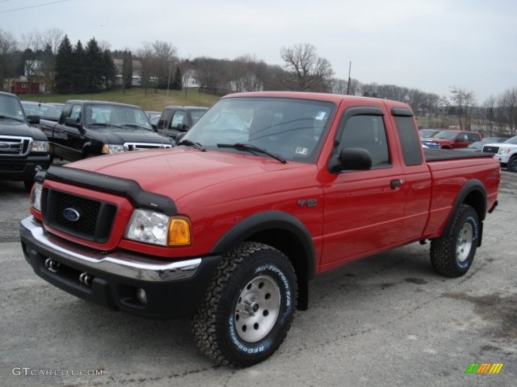 2004 Ranger FX4 Level II SuperCab 4x4 - Bright Red / Ebony/Red photo #4