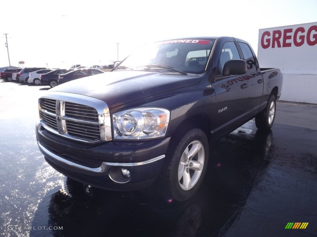 2008 Ram 1500 Lone Star Edition Quad Cab - Brilliant Black Crystal Pearl / Medium Slate Gray photo #3