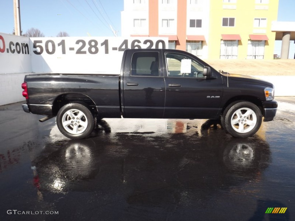 2008 Ram 1500 Lone Star Edition Quad Cab - Brilliant Black Crystal Pearl / Medium Slate Gray photo #8