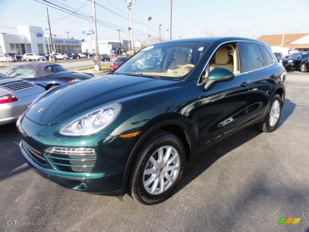 2012 Cayenne  - Jet Green Metallic / Luxor Beige photo #2