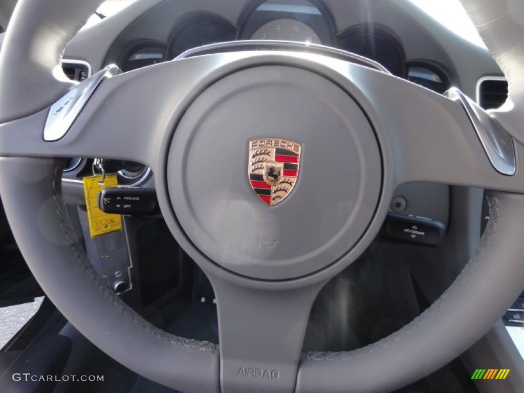 2012 Porsche New 911 Carrera S Coupe Platinum Grey Steering Wheel Photo #60738274