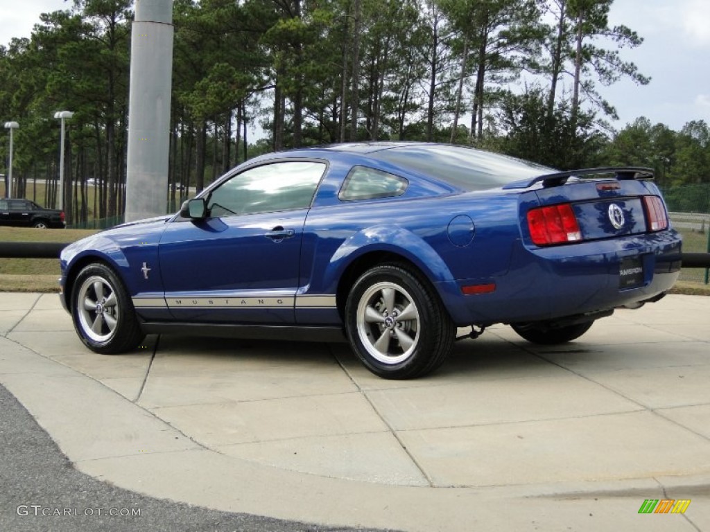 2006 Mustang V6 Premium Coupe - Vista Blue Metallic / Light Parchment photo #6